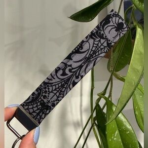 Gothic inspired handmade keychain wristlet